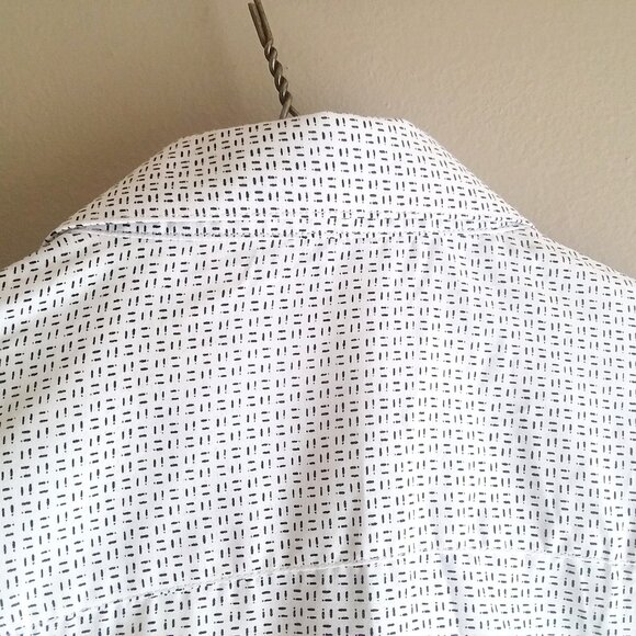 Nine West Men's Long Sleeve Dress Shirt M - Slim Fit White with Black Design NWT - Picture 12 of 16